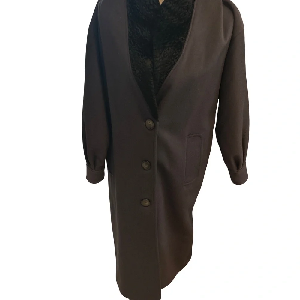VTG 90s Y2K Portraits Petite Black 100% Wool Coat | Made in USA | Minimalist